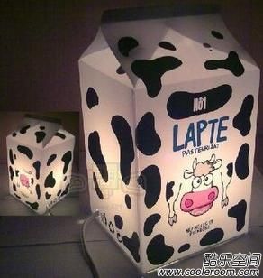 方形牛奶盒灯