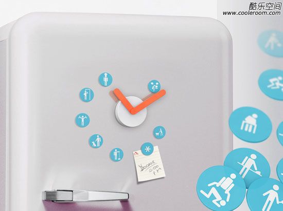趣味磁铁时钟(magnet clock)-在冰箱上安排日程